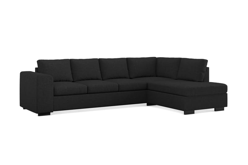 Link 4-seters Høyrevendt L-formet Sjeselongsofa i Stoff - Svart - Møbler - Sofaer - Sofaer med sjeselong - 4 seters sofa med divan