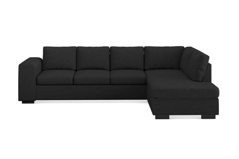 Link 4-seters Høyrevendt L-formet Sjeselongsofa i Stoff - Svart - Møbler - Sofaer - Sofaer med sjeselong - 4 seters sofa med divan