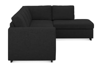 Link 4-seters Høyrevendt L-formet Sjeselongsofa i Stoff - Svart - Møbler - Sofaer - Sofaer med sjeselong - 4 seters sofa med divan