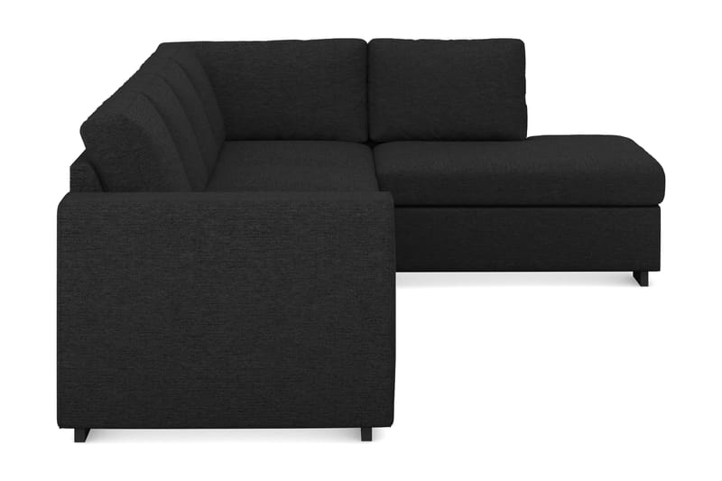 Link 4-seters Høyrevendt L-formet Sjeselongsofa i Stoff - Svart - Møbler - Sofaer - Sofaer med sjeselong - 4 seters sofa med divan