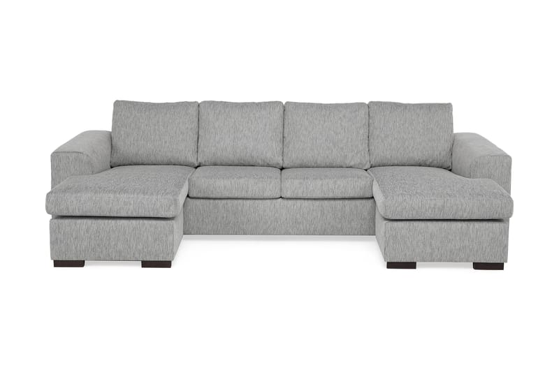 Link 4-seters U-formet Sofa med Dobbeldivan i Stoff - Lys grå - Møbler - Sofaer - Sofaer med sjeselong - 4 seters sofa med divan