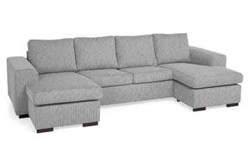 Link 4-seters U-formet Sofa med Dobbeldivan i Stoff - Lys grå - Møbler - Sofaer - Sofaer med sjeselong - 4 seters sofa med divan