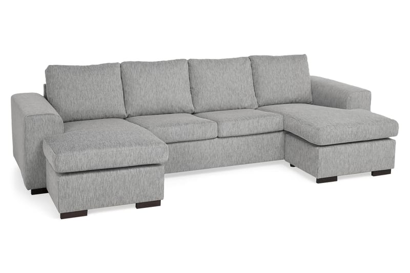 Link 4-seters U-formet Sofa med Dobbeldivan i Stoff - Lys grå - Møbler - Sofaer - Sofaer med sjeselong - 4 seters sofa med divan