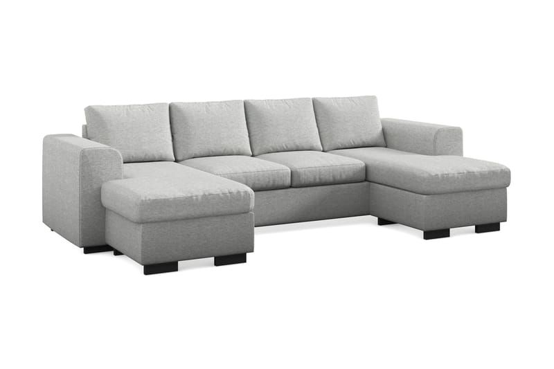 Link 4-seters U-formet Sofa med Dobbeldivan i Stoff - Lys grå - Møbler - Sofaer - Sofaer med sjeselong - 4 seters sofa med divan