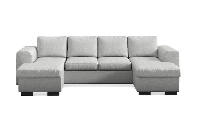 Link 4-seters U-formet Sofa med Dobbeldivan i Stoff - Lys grå - Møbler - Sofaer - Sofaer med sjeselong - 4 seters sofa med divan