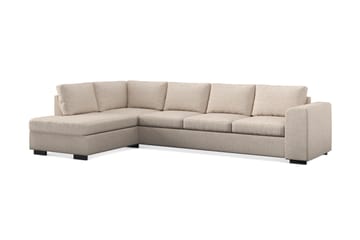 Link 4-seters Venstrevendt L-formet Large Sjeselongsofa i Stoff - Beige - Møbler - Sofaer - Sofaer med sjeselong - 4 seters sofa med divan