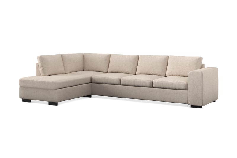 Link 4-seters Venstrevendt L-formet Large Sjeselongsofa i Stoff - Beige - Møbler - Sofaer - Sofaer med sjeselong - 4 seters sofa med divan