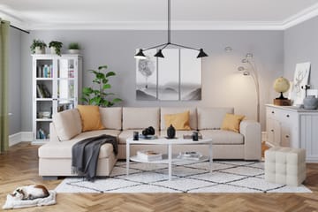 Link 4-seters Venstrevendt L-formet Large Sjeselongsofa i Stoff - Beige - Møbler - Sofaer - Sofaer med sjeselong - 4 seters sofa med divan