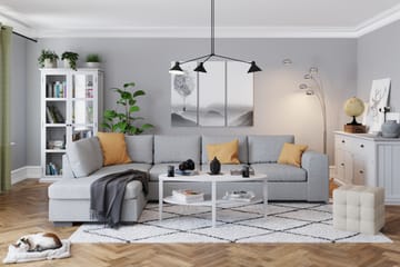 Link 4-seters Venstrevendt L-formet Large Sjeselongsofa i Stoff - Lys grå - Møbler - Sofaer - Sofaer med sjeselong - 4 seters sofa med divan