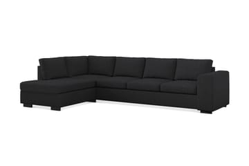 Link 4-seters Venstrevendt L-formet Large Sjeselongsofa i Stoff - Svart - Møbler - Sofaer - Sofaer med sjeselong
