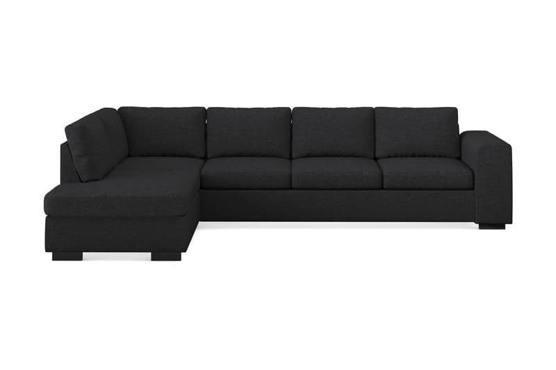 Link 4-seters Venstrevendt L-formet Large Sjeselongsofa i Stoff - Svart - Møbler - Sofaer - Sofaer med sjeselong