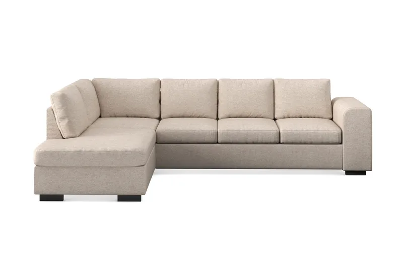 Link 4-seters Venstrevendt L-formet Sjeselongsofa i Stoff, Beige