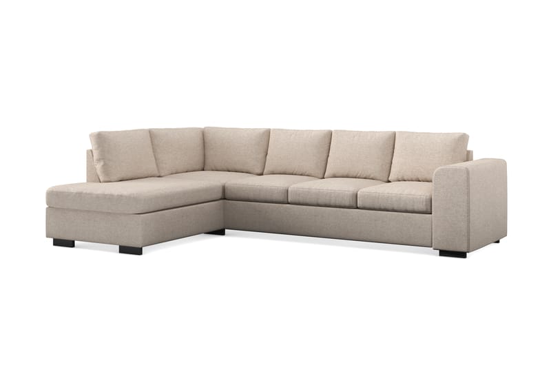 Link 4-seters Venstrevendt L-formet Sjeselongsofa i Stoff - Beige - Møbler - Sofaer - Sofaer med sjeselong