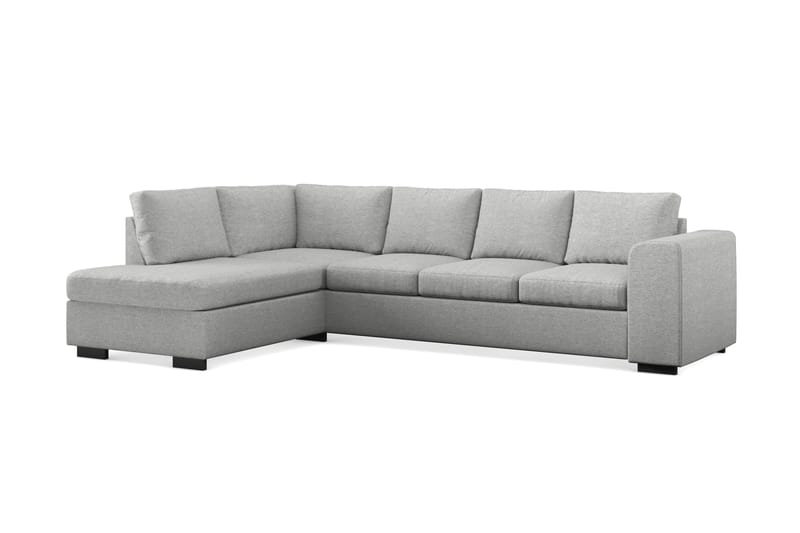 Link 4-seters Venstrevendt L-formet Sjeselongsofa i Stoff - Lys grå - Møbler - Sofaer - Sofaer med sjeselong - 4 seters sofa med divan