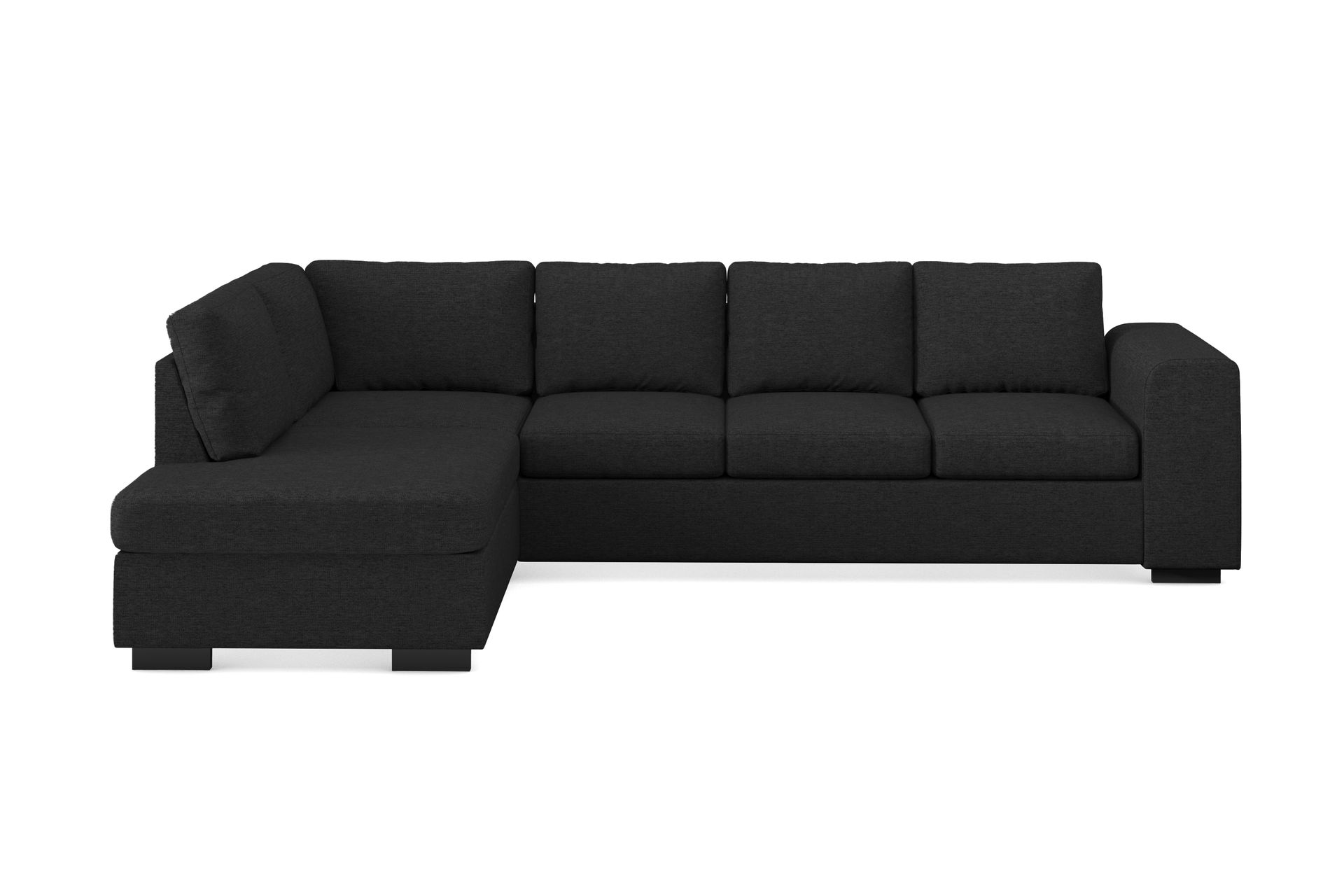 Link 4-seters Venstrevendt L-formet Sjeselongsofa i Stoff - Svart - Møbler - Sofaer - Sofaer med sjeselong - 4 seters sofa med divan