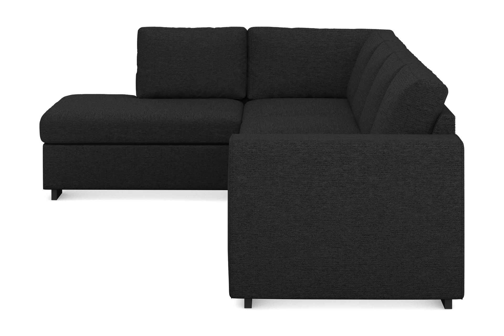Link 4-seters Venstrevendt L-formet Sjeselongsofa i Stoff - Svart - Møbler - Sofaer - Sofaer med sjeselong - 4 seters sofa med divan