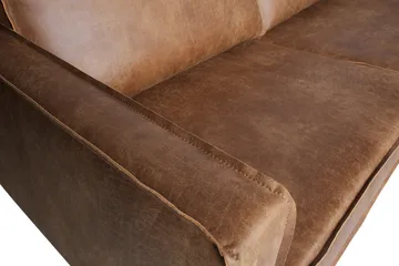 Lissbon 3-seter Høyre L-formet Hjørnesofa med Sjeselong 266 cm i Lær - Konjakk - Møbler - Sofaer - Sofaer med sjeselong - 3 seters sofa med divan