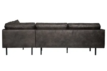 Lissbon 3-seter Høyrevendt L-formet Hjørnesofa i Kunstlær - Antrasitt - Møbler - Sofaer - Sofaer med sjeselong - 3 seters sofa med divan