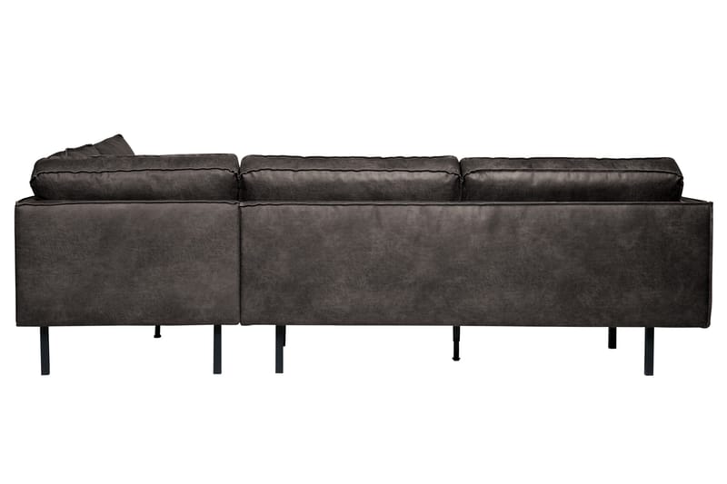 Lissbon 3-seter Høyrevendt L-formet Hjørnesofa i Kunstlær - Antrasitt - Møbler - Sofaer - Sofaer med sjeselong - 3 seters sofa med divan