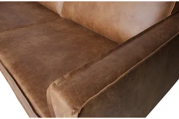 Lissbon 3-seter Venstre L-formet Hjørnesofa med Sjeselong i Skinn - Konjakk - Møbler - Sofaer - Sofaer med sjeselong - 3 seters sofa med divan