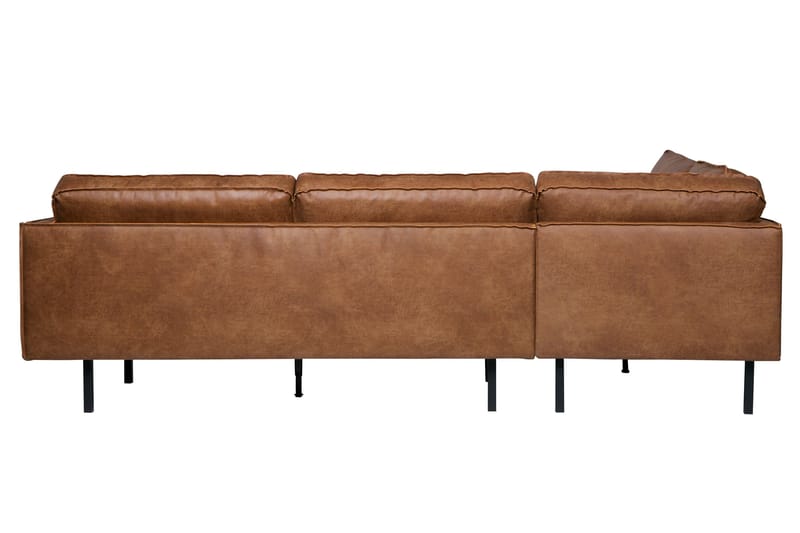 Lissbon 3-seter Venstre L-formet Hjørnesofa med Sjeselong i Skinn - Konjakk - Møbler - Sofaer - Sofaer med sjeselong - 3 seters sofa med divan