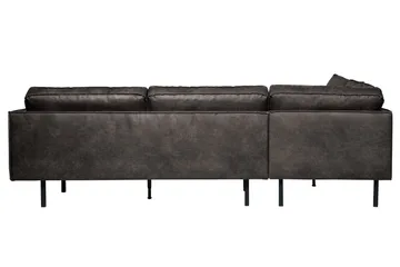 Lissbon 3-seter Venstrevendt L-formet Hjørnesofa 266 cm i Lær - Mørkegrå - Møbler - Sofaer - Sofaer med sjeselong - 3 seters sofa med divan