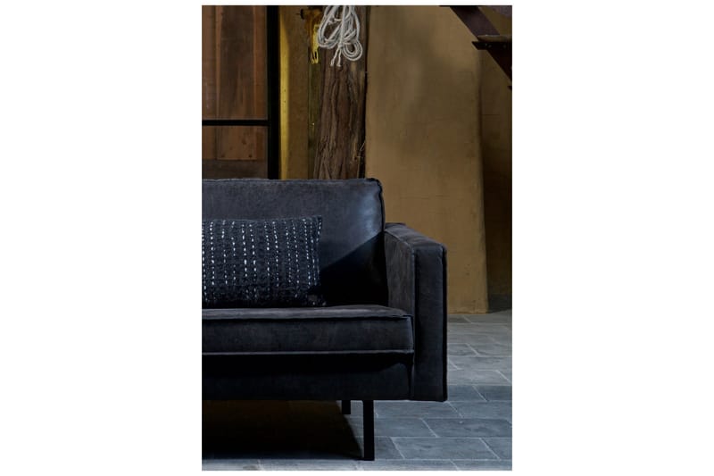 Lissbon 3-seter Venstrevendt L-formet Hjørnesofa 266 cm i Lær - Mørkegrå - Møbler - Sofaer - Sofaer med sjeselong - 3 seters sofa med divan