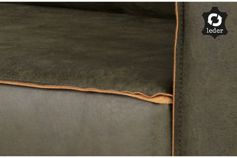 Lissbon 4-seter Høyrevendt L-formet Hjørnesofa 266 cm i Lær - Grønn - Møbler - Sofaer - Sofaer med sjeselong - 4 seters sofa med divan