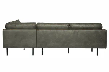 Lissbon 4-seter Høyrevendt L-formet Hjørnesofa 266 cm i Lær - Grønn - Møbler - Sofaer - Sofaer med sjeselong - 4 seters sofa med divan
