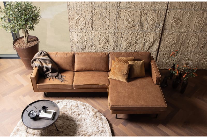 Lissbon Divansofa Høyre - Cognac - Møbler - Sofaer - Sofaer med sjeselong