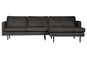 Lissbon Divansofa Høyre - Svart - Møbler - Sofaer - Sofaer med sjeselong - 3 seters sofa med divan