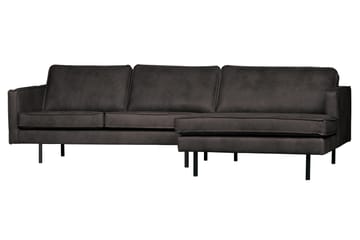 Lissbon Divansofa Høyre - Svart - Møbler - Sofaer - Sofaer med sjeselong - 3 seters sofa med divan