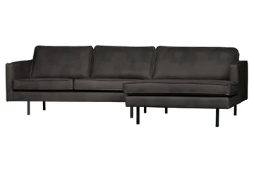 Lissbon Divansofa Høyre - Svart - Møbler - Sofaer - Sofaer med sjeselong - 3 seters sofa med divan