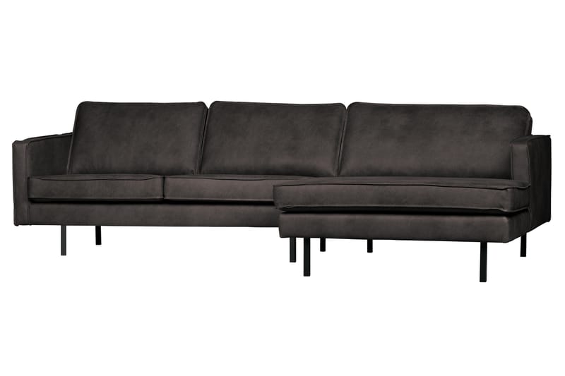 Lissbon Divansofa Høyre - Svart - Møbler - Sofaer - Sofaer med sjeselong - 3 seters sofa med divan