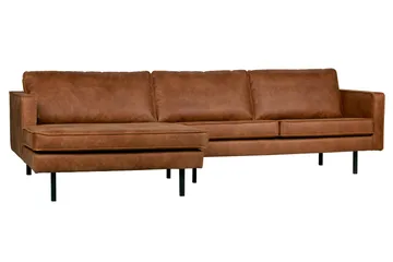 Lissbon Divansofa Venstre - Cognac - Møbler - Sofaer - Sofaer med sjeselong - 4 seters sofa med divan