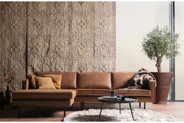 Lissbon Divansofa Venstre - Cognac - Møbler - Sofaer - Sofaer med sjeselong - 4 seters sofa med divan