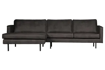 Lissbon Divansofa Venstre - Svart - Møbler - Sofaer - Sofaer med sjeselong - 3 seters sofa med divan