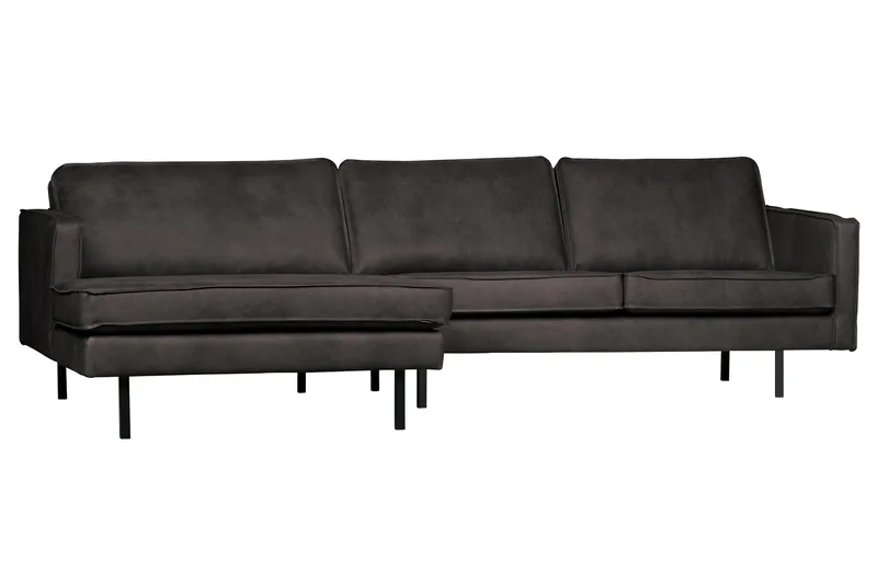 Lissbon Divansofa Venstre - Svart - Møbler - Sofaer - Sofaer med sjeselong - 3 seters sofa med divan