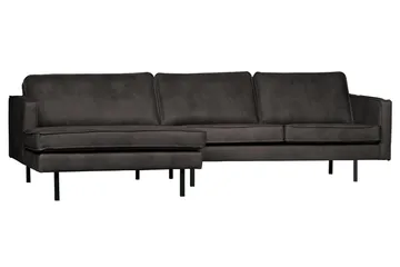 Lissbon Divansofa Venstre - Svart - Møbler - Sofaer - Sofaer med sjeselong - 3 seters sofa med divan