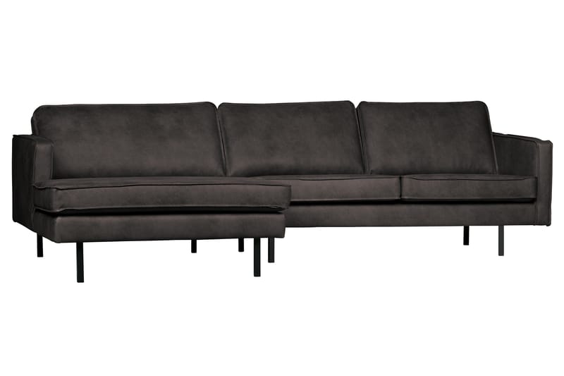 Lissbon Divansofa Venstre - Svart - Møbler - Sofaer - Sofaer med sjeselong - 3 seters sofa med divan