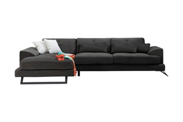 Longa Hjørnesofa med Divan Venstre - Svart - Møbler - Sofaer - Sofaer med sjeselong