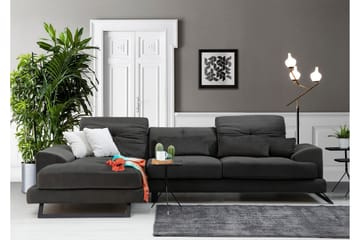 Longa Hjørnesofa med Divan Venstre - Svart - Møbler - Sofaer - Sofaer med sjeselong