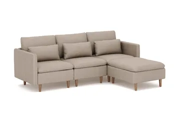 Lovis 3-seters sofa med vendbar sjeselong i stoff - Beige - Møbler - Sofaer - Sofaer med sjeselong - 3 seters sofa med divan