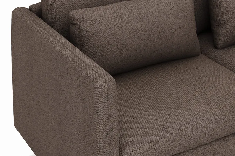 Lovis 3-seters sofa med vendbar sjeselong i stoff - Brun - Møbler - Sofaer - Sofaer med sjeselong - 3 seters sofa med divan
