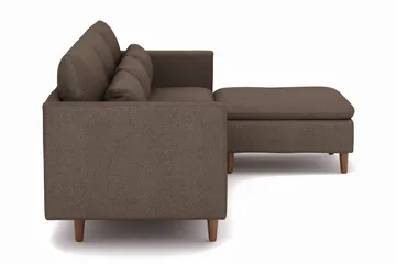 Lovis 3-seters sofa med vendbar sjeselong i stoff - Brun - Møbler - Sofaer - Sofaer med sjeselong - 3 seters sofa med divan