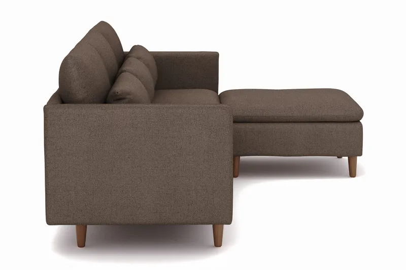Lovis 3-seters sofa med vendbar sjeselong i stoff - Brun - Møbler - Sofaer - Sofaer med sjeselong - 3 seters sofa med divan