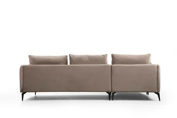 Luces Venstre L-formet Sofa med Sjeselong 289 cm i Stoff - Beige - Møbler - Sofaer - Sofaer med sjeselong