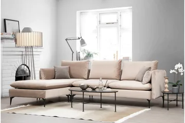 Luces Venstre L-formet Sofa med Sjeselong 289 cm i Stoff - Beige - Møbler - Sofaer - Sofaer med sjeselong