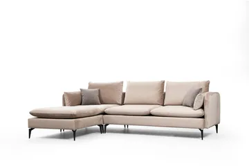 Luces Venstre L-formet Sofa med Sjeselong 289 cm i Stoff - Beige - Møbler - Sofaer - Sofaer med sjeselong