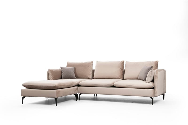 Luces Venstre L-formet Sofa med Sjeselong 289 cm i Stoff - Beige - Møbler - Sofaer - Sofaer med sjeselong
